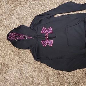 Black under armour with bright pink zebra stripes